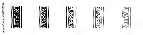 Blood vessel icon logo. Black line icon, vector illustrations.
