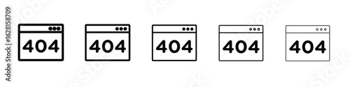 404 Error icon logo. Black line icon, vector illustrations.