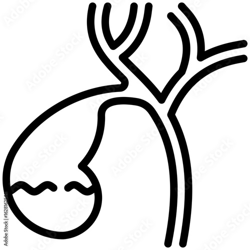 Gallbladder icon for human body, business, medical, clinic, website, application, printing, document, poster design, etc