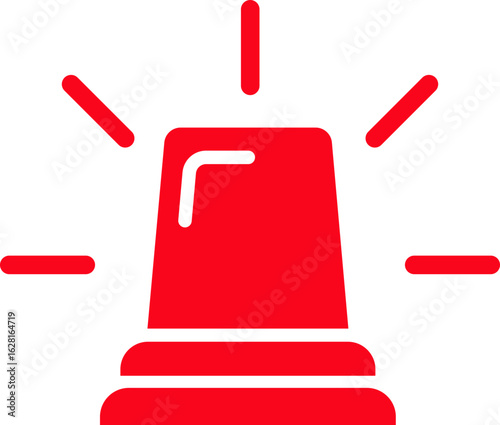 Siren icon , vector of emergency alarm and police light symbols in flat style, warning signal alert beacon, flashing lamp, safety bundle isolated on transparent background.