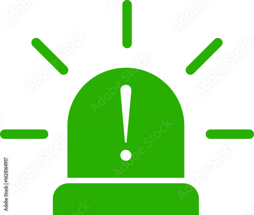 Siren icon , vector of emergency alarm and police light symbols in flat style, warning signal alert beacon, flashing lamp, safety bundle isolated on transparent background.