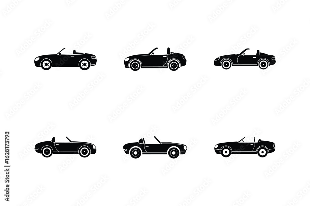 Naklejka premium convertible silhouette vector illustration