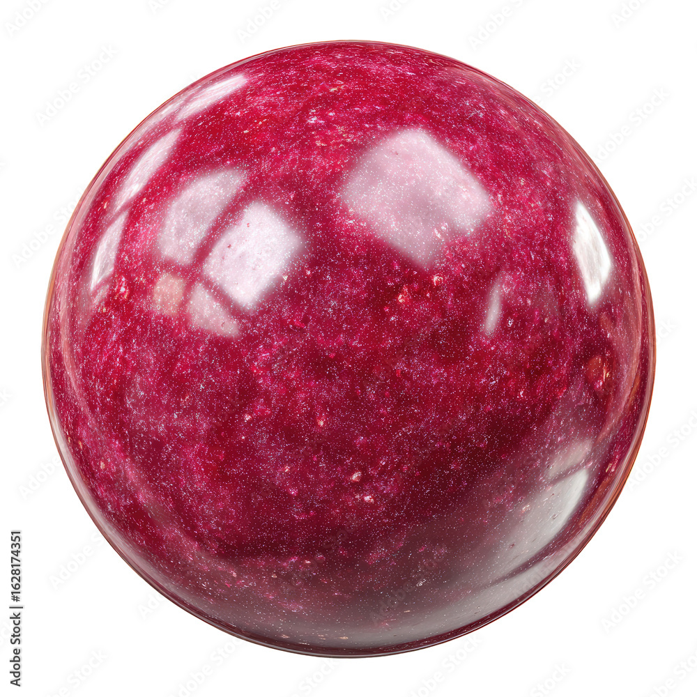Obraz premium A glossy, deep crimson sphere, textured with subtle, irregular spots