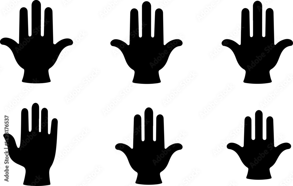 Fototapeta premium Hamsa Symbol Set hand of miriam, vecto bundle