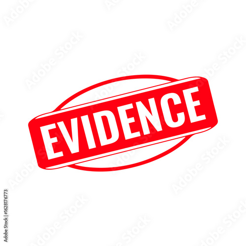 Evidence Red Rubber Stamp Sign Vector. Evidence Stamp Template.	
