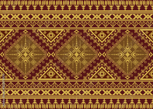 Tribal geometric seamless pattern in tribal vector style for tribal textile design and traditional tribal decoration