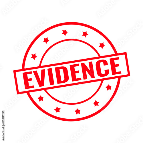 Evidence Red Rubber Stamp Sign Vector. Evidence Stamp Template.	
