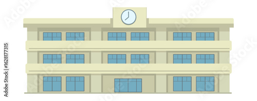 シンプルな校舎のイラスト