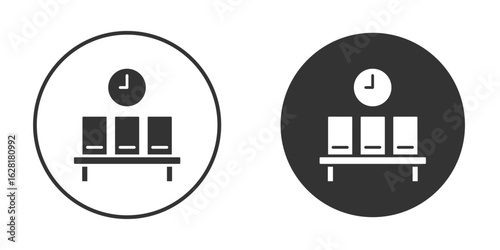 Waiting Room icon concept, simple flat design. Clipart vecot in black colors