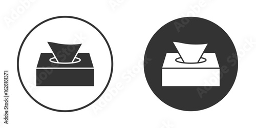 Tissue box icon concept, simple flat design. Clipart vecot in black colors