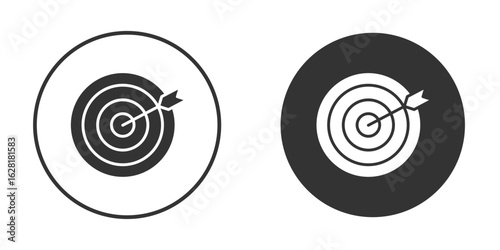 Target icon concept, simple flat design. Clipart vecot in black colors
