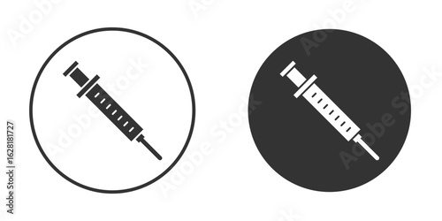 Syringe icon concept, simple flat design. Clipart vecot in black colors