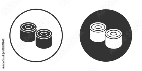 Sushi icon concept, simple flat design. Clipart vecot in black colors