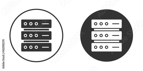 Server icon concept, simple flat design. Clipart vecot in black colors