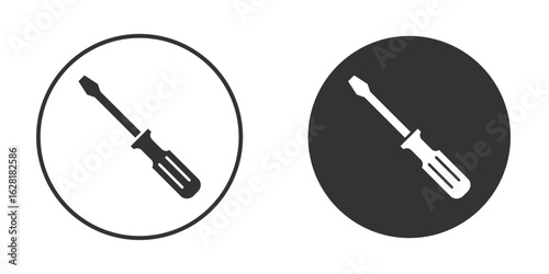 Screwdriver icon concept, simple flat design. Clipart vecot in black colors