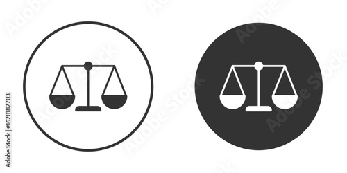 Scale icon concept, simple flat design. Clipart vecot in black colors