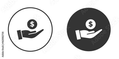 Save money icon concept, simple flat design. Clipart vecot in black colors
