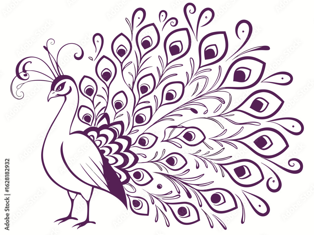 Fototapeta premium Royal Elegance – Modern Peacock Logo DesignColorful Majesty – Luxury Peacock Branding ConceptElegant Feathers – Creative Peacock Logo Inspiration