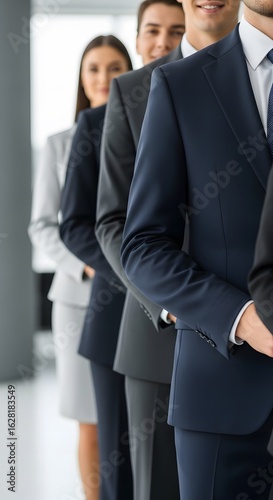Professional Team Confident Business People Standing Together in Modern Office for Success