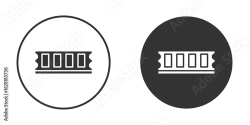 Ram memory icon concept, simple flat design. Clipart vecot in black colors