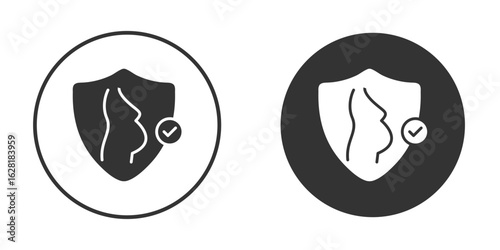 Pregnancy insurance icon concept, simple flat design. Clipart vecot in black colors