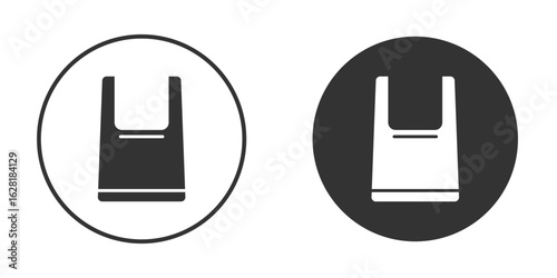 Plastic bag icon concept, simple flat design. Clipart vecot in black colors