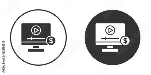Paid media icon concept, simple flat design. Clipart vecot in black colors