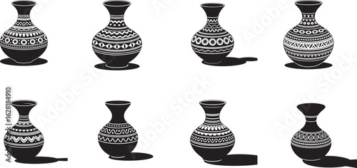 Decorative ceramic vases with intricate patterns pottery