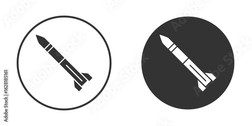 Missile icon concept, simple flat design. Clipart vecot in black colors