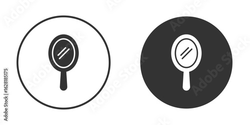 Mirror icon concept, simple flat design. Clipart vecot in black colors