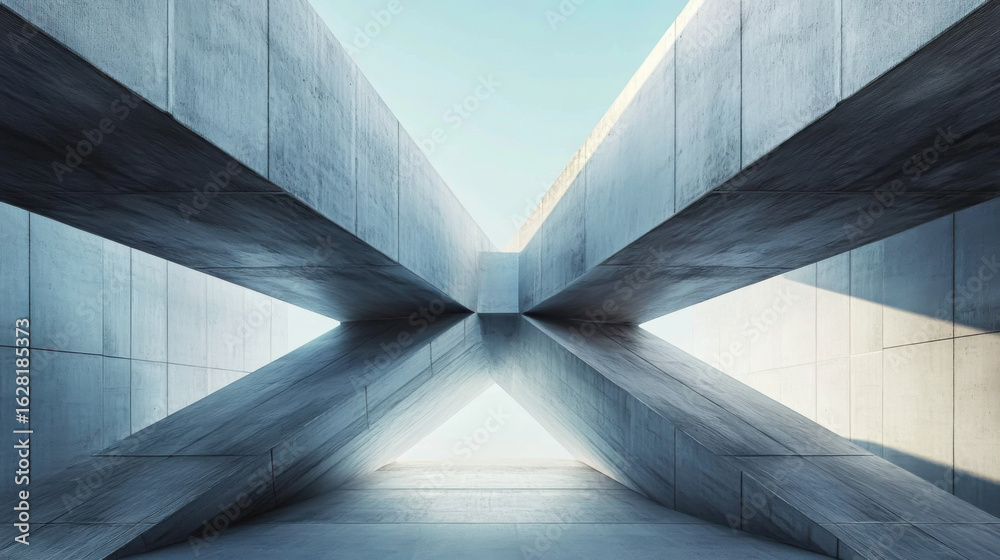 Obraz premium Abstract background of modern architecture, gray concrete floor with copy space area The building