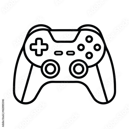 Modern outline game controller icon on a clean white background