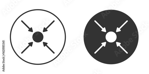 Meeting point icon concept, simple flat design. Clipart vecot in black colors