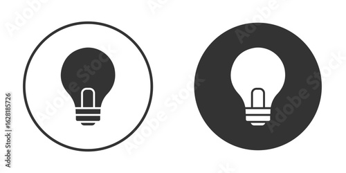 Light bulb icon concept, simple flat design. Clipart vecot in black colors