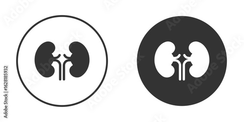 Kidney icon concept, simple flat design. Clipart vecot in black colors