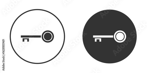 key icon concept, simple flat design. Clipart vecot in black colors