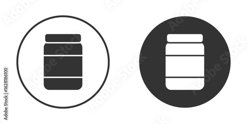 Jam glass icon concept, simple flat design. Clipart vecot in black colors