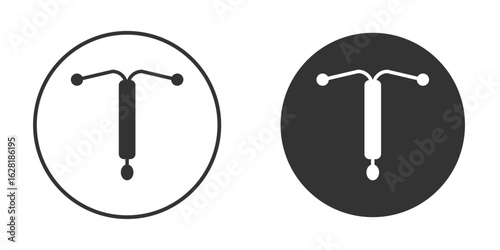 Intrauterine device icon concept, simple flat design. Clipart vecot in black colors