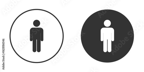 Human icon concept, simple flat design. Clipart vecot in black colors
