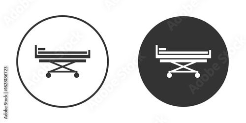 Hospital bed icon concept, simple flat design. Clipart vecot in black colors