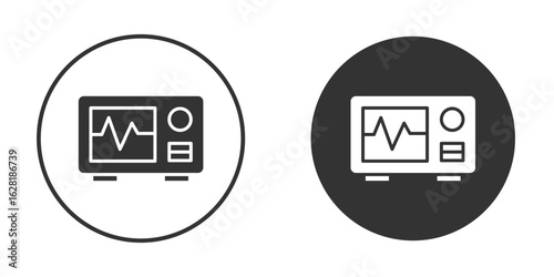 Heart rate monitor icon concept, simple flat design. Clipart vecot in black colors
