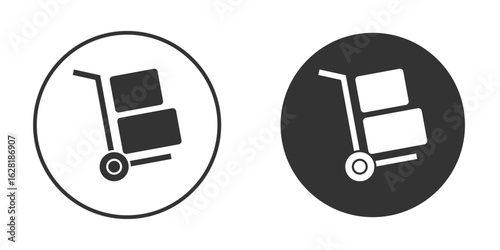 Hand truck icon concept, simple flat design. Clipart vecot in black colors