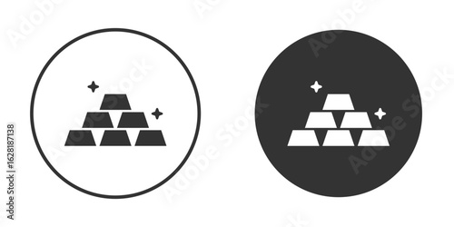Golden bars icon concept, simple flat design. Clipart vecot in black colors