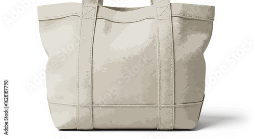 A cream-colored canvas tote bag with sturdy handles, displayed against a white background.