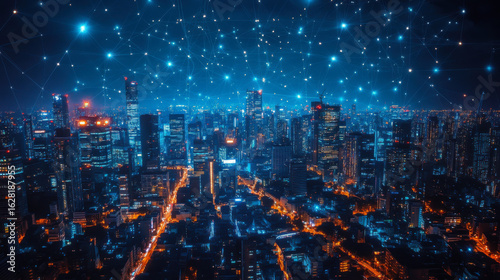 Wallpaper Mural Cityscape Under Construction: A Digital Network of Growth Torontodigital.ca