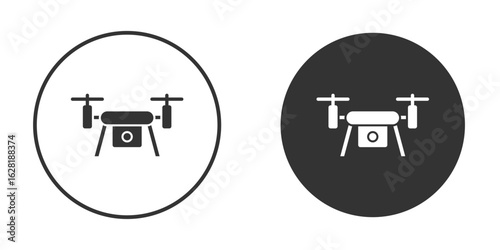Drone icon concept, simple flat design. Clipart vecot in black colors