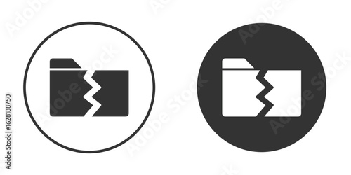 Data loss icon concept, simple flat design. Clipart vecot in black colors