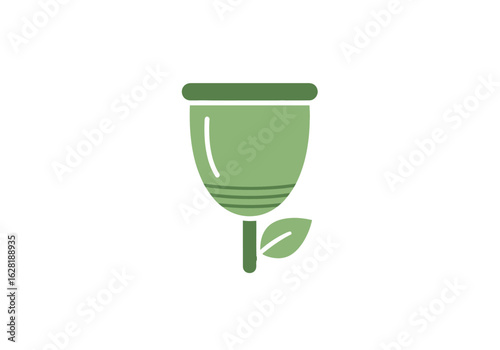 Eco-friendly menstrual cup icon, sustainable feminine hygiene product.