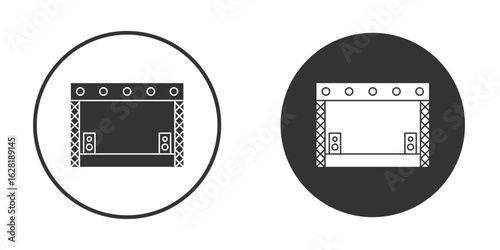 Concert stage icon concept, simple flat design. Clipart vecot in black colors
