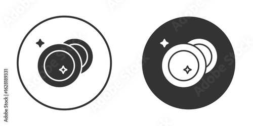 Clean dishes icon concept, simple flat design. Clipart vecot in black colors